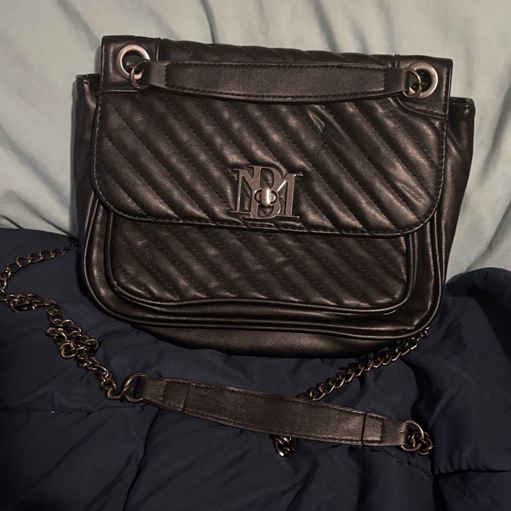 MB Black Quilted Leather Crossbody Bag
